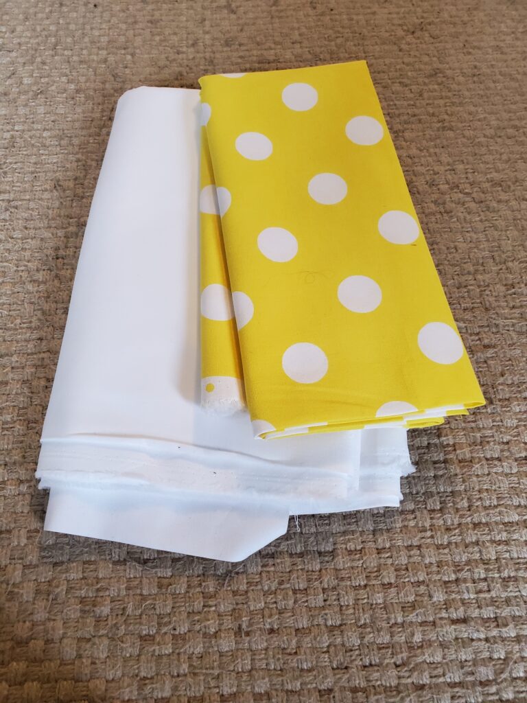white and yellow fabric